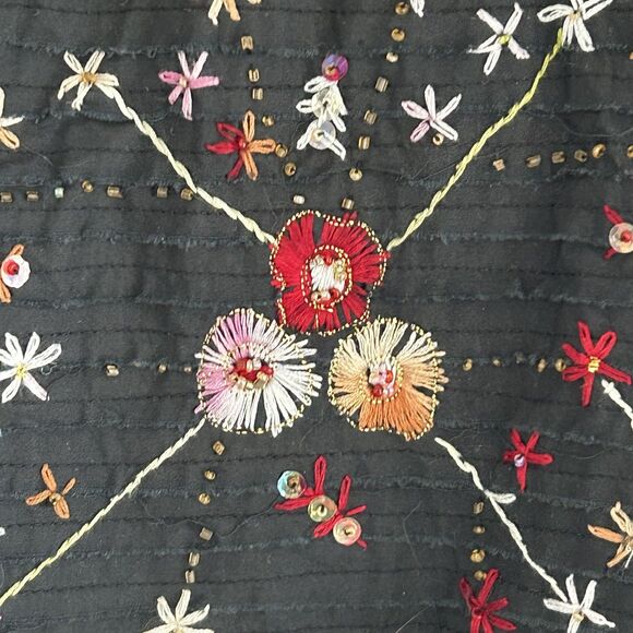 Pure Vida Tank Top Size Small Embroidered Sequin Peplum Fairycore Whimsigoth - Picture 5 of 8